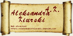 Aleksandra Kiurski vizit kartica